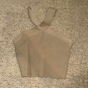 Aritzia (Babaton) Ribbed Cropped Halter Top